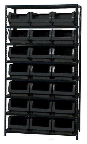 MSU-532 Steel shelving w/QMS532 bins, Colour: Black