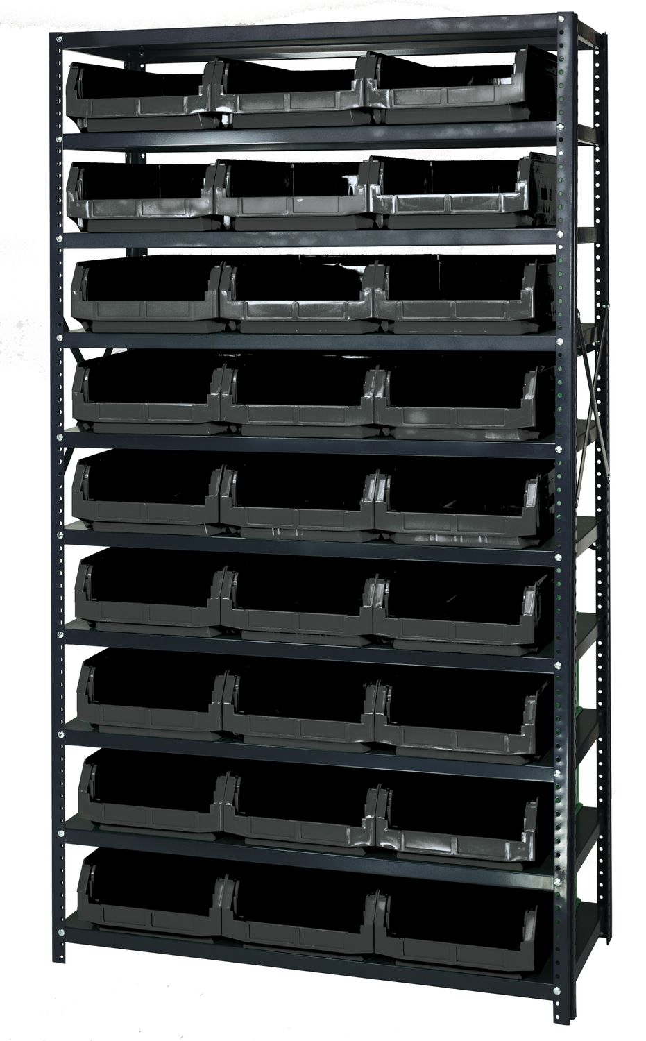 MSU-531 Steel shelving w/QMS531 bins, Colour: Black