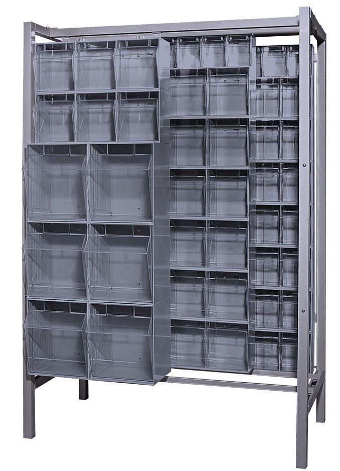 QS-BIG-101 - Tip-Out bin sliding Display, Colour: Grey