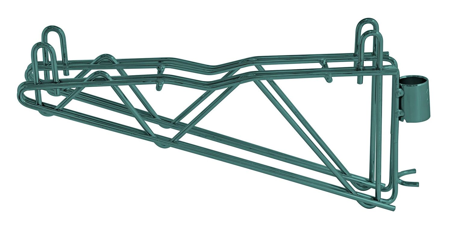 Double wire shelving cantilever Bracket. Post mount - Green Epoxy, Part Number: DCB14P - 14" Green