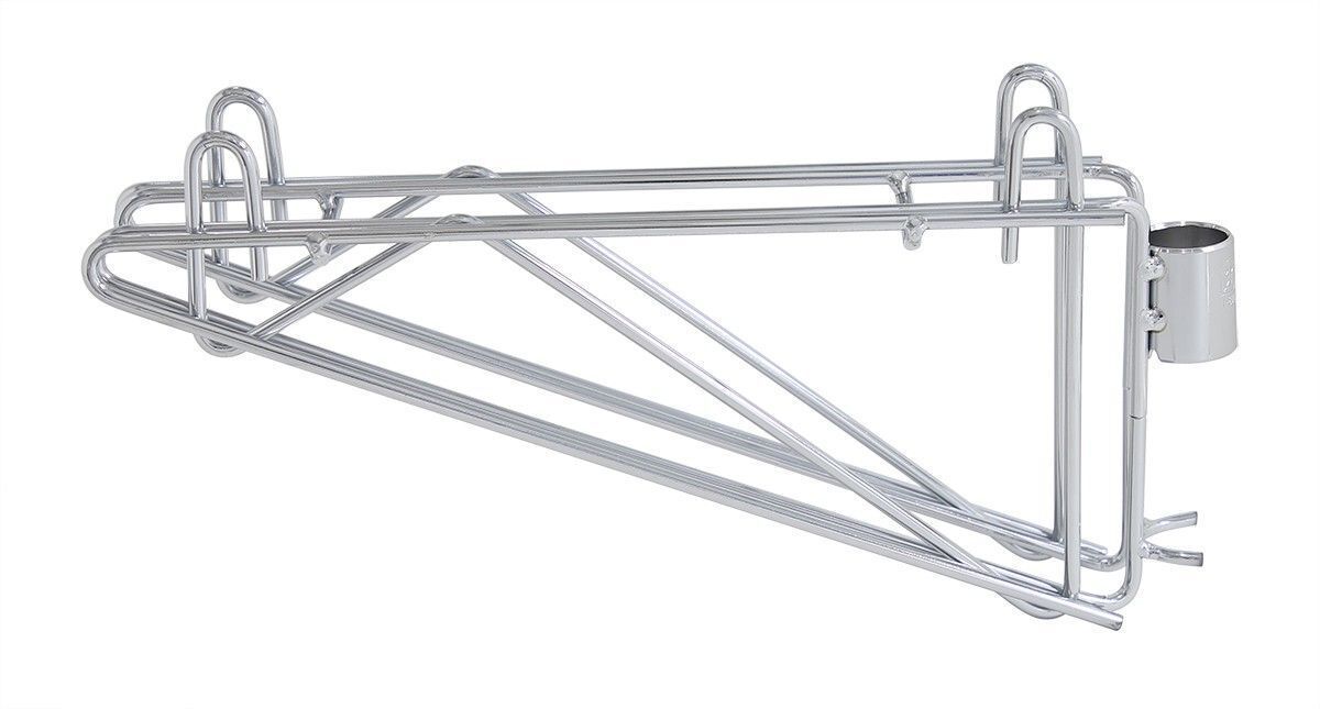 Double wire shelving cantilever Bracket. Post mount - Chrome, Part Number: DCB12 - 12" Chrome