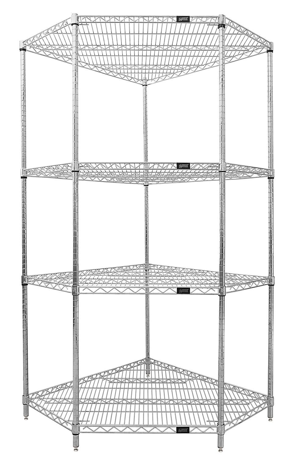 Wire 4 Corner Shelf 63"H Kit Chrome