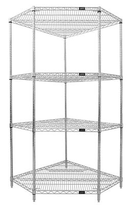 Wire 4 Corner Shelf 63"H Kit Chrome