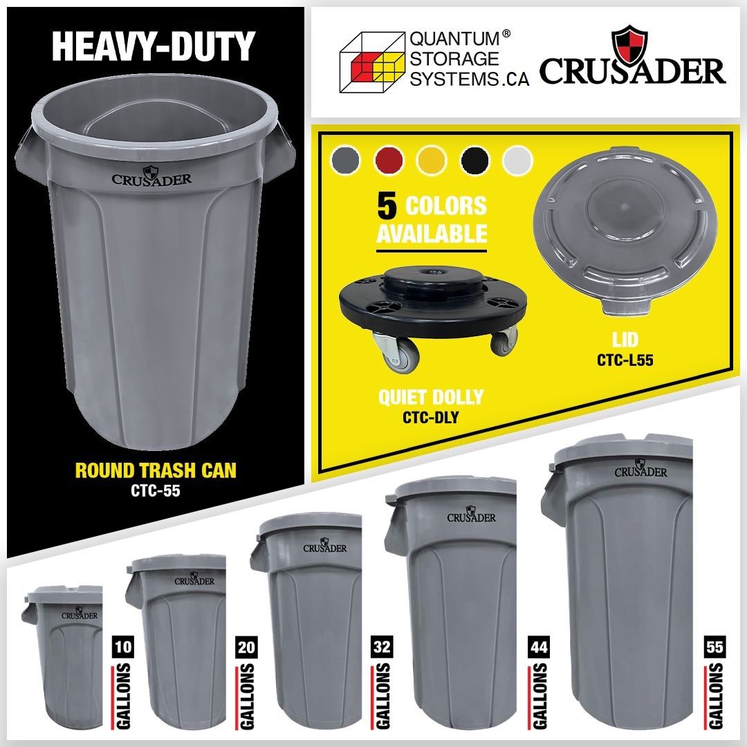 Crusader HD Round Trash Cans