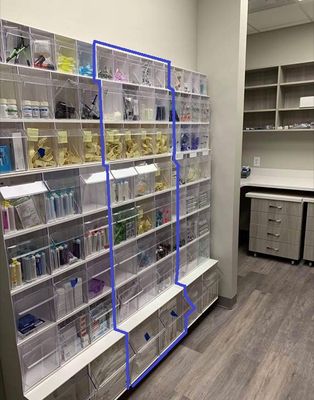 Dental office Tip-Out bin Asst. #3 70" tall