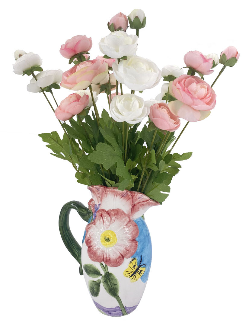 Verleihen Sie Ihrem Zuhause mit der abc HOME Vase mit Kunstblumen (26 cm H) einen farbenfrohen und zugleich eleganten Touch!
Dekorative Eyecatcher: Die elegante Keramikvase mit Blumenmuster ist ein echter Hingucker und bringt frischen Schwung in jeden Raum.
Hochwertige Materialien: Gefertigt aus robuster Keramik überzeugt die Vase mit ihrer Qualität und Langlebigkeit.
Mit künstlichen Blumen geliefert: Die Vase wird bereits mit künstlichen Blumen geliefert, sodass Sie sich sofort an einem farbenfrohen Blumenschmuck erfreuen können.
Perfekt für verschiedene Dekorationsstile: Die Vase eignet sich perfekt für moderne, klassische oder rustikale Dekorationsstile.
Ideales Geschenk: Überraschen Sie Freunde und Familie mit diesem besonderen Dekorationsstück!
Spezifikationen:
Marke: abc HOME
Maße: 12 cm T x 21 cm B x 24 cm H (mit Blumen: 48 cm H)
Material: Keramik
Farbe: Weiß, Bunt
Muster: Blumenmuster
Verwendung: Vase, Dekoration
Besonderheiten: Mit Kunstblumen
Keywords: Vase, Keramik, Kunstblumen, abc HOME, Blumenmuster, Dekoration, modern, klassisch, rustikal, Geschenk, Blumenvase, Tischdeko, Tafeldeko, Vitrinendeko, künstliche Blumen, Seidenblumen, Trockenblumen, Frühlingsdeko, Sommerdeko, Herbstdeko, Winterdeko