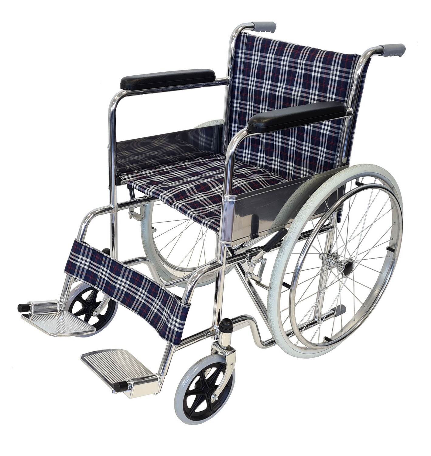 Mobilität und Komfort mit dem abc HOME Rollstuhl!
Unabhängigkeit und Freiheit im Alltag: Dieser faltbare Rollstuhl aus verchromtem Stahl und Nylon bietet Mobilitätsunterstützung und Komfort für Personen mit eingeschränkter Mobilität.
Kompakt und leicht verstaubar: Der Rollstuhl lässt sich leicht zusammenklappen und ist somit platzsparend verstaubar und kann im Auto transportiert werden.
Verstellbare Rückenlehne: Die Rückenlehne ist individuell an Ihre Bedürfnisse anpassbar, um eine bequeme Sitzposition zu gewährleisten.
Feststellbremse: Die Feststellbremse sorgt für zusätzliche Sicherheit und verhindert ein unbeabsichtigtes Wegrollen.
Spezifikationen:
Marke: abc HOME
Maße (aufgeklappt): 23 cm T x 92 cm B x 88 cm H
Maße (zusammengeklappt): 94 cm T x 22 cm B x 87 cm H
Material: Stahl (verchromt), Nylon
Gewicht: 14,3 kg
Max. Belastbarkeit: 110 kg
Räder (Vollreifen): 19,5 cm Ø
Sitzhöhe: 48 cm
Sitzbreite: 45 cm
Sitztiefe: 40 cm
Griffbreite: 45 cm
Eigenschaften:
Klappbar
Verstellbare Rückenlehne
Feststellbremse
Keywords: Rollstuhl, Stahl, Nylon, Mobilität, Komfort, Sicherheit, Senioren, Behinderte, Zuhause, kompakt, faltbar, verstellbar, Feststellbremse, Geschenkidee