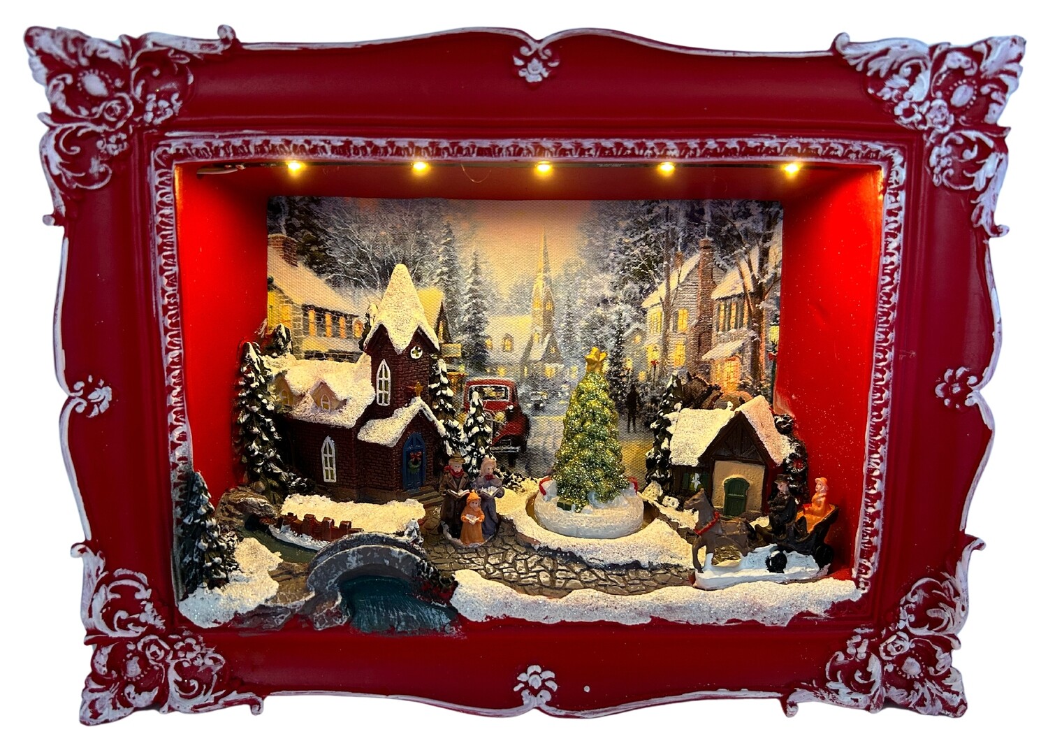 Verleihen Sie Ihrem Zuhause eine weihnachtliche Atmosphäre mit dem abc HOME Wandbild Winterszene & Spieluhr (21 cm H)!
Idyllisches Winterdesign: Dieses Wandbild überzeugt mit seinem stimmungsvollen Winterdesign und zaubert eine märchenhafte Weihnachtsatmosphäre in Ihr Zuhause.
Integrierte Spieluhr: Die integrierte Spieluhr spielt beliebte Weihnachtsmelodien wie "Jingle Bells", "We wish you a Merry Christmas" und "Silent Night" und sorgt für eine gemütliche Stimmung.
5 warmweiße LEDs: Die 5 warmweißen LEDs im Wandbild tauchen den Raum in ein sanftes Licht und unterstreichen die zauberhafte Atmosphäre.
Hochwertige Materialien: Das Wandbild ist aus hochwertigem Polyresin und Vliesstoff gefertigt und garantiert langlebige Qualität.
Praktische Details: Die Maße des Wandbilds betragen 8 cm T x 29 cm B x 21 cm H. Die Spieluhr ist batteriebetrieben (Batterien nicht im Lieferumfang enthalten).
Spezifikationen:
Marke: abc HOME
Maße: 8 cm T x 29 cm B x 21 cm H
Material: Polyresin, Vliesstoff
Funktionen: Integrierte Spieluhr (Melodien: Jingle Bells, We wish you a Merry Christmas, Silent Night usw.), 5 leuchtende LEDs (warm-weiß), batteriebetrieben
Keywords: Wandbild, Winterszene, Spieluhr, Weihnachten, LEDs, Melodie, warmweiß, Polyresin, Vliesstoff, Wohnzimmer, Schlafzimmer, Kinderzimmer, Dekoration, Geschenkidee
