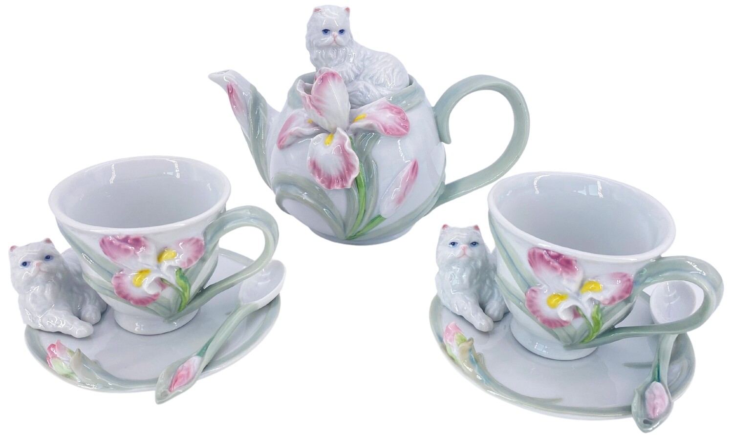 Genießen Sie Teezeit mit dem zauberhaften abc HOME Teeservice Katzen (7-teilig)!
Niedliche Katzenmotive: Das Teeservice begeistert mit verspielten Katzenmotiven auf hochwertigem Porzellan, das für eine gemütliche Teestunde sorgt.
Umfangreiches Set: Das Set enthält eine Teekanne (12 cm T x 20 cm B x 15 cm H), zwei Tassen (9 cm T x 11 cm B x 7 cm H) mit passenden Untertassen (13 cm T x 13 cm B x 5 cm H) sowie zwei Löffel (3 cm B x 11 cm L).
Perfektes Geschenk: Das Teeservice eignet sich hervorragend als Geschenk für Katzenliebhaber und Teeliebhaber.
Hochwertiges Porzellan: Das robuste Porzellan ist spülmaschinen- und mikrowellengeeignet.
Spezifikationen:
Marke: abc HOME
Material: Porzellan
Farbe: Weiß mit Katzenmotiven
Set-Inhalt: Teekanne, 2 Tassen, 2 Untertassen, 2 Löffel
Maße Teekanne: 12 cm T x 20 cm B x 15 cm H
Maße Tassen: 9 cm T x 11 cm B x 7 cm H
Maße Untertassen: 13 cm T x 13 cm B x 5 cm H
Maße Löffel: 3 cm B x 11 cm L
Keywords: Teeservice Katzen, Porzellan, abc HOME, Katze, Katzenmotiv, Tee, Teekanne, Tasse, Untertasse, Löffel, Geschenk, niedlich, verspielt, hochwertig, spülmaschinenfest, mikrowellengeeignet
