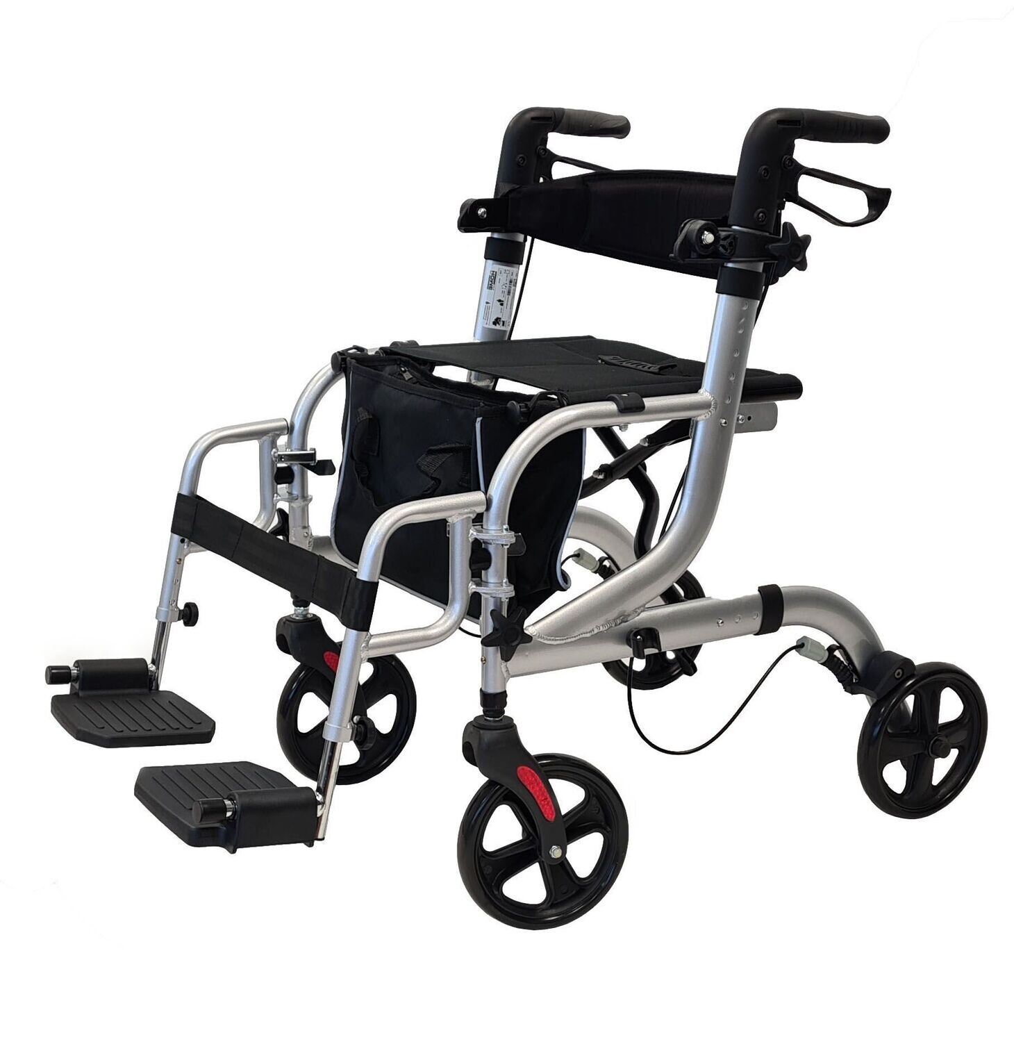Rollator & Rollstuhl | 2in1 | klappbar | Tasche | verstellbare Höhe
