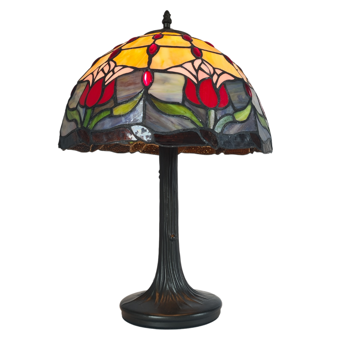 Leuchte im Tiffany-Stil | mit Tulpen, Variante: Kleine Tischleuchte