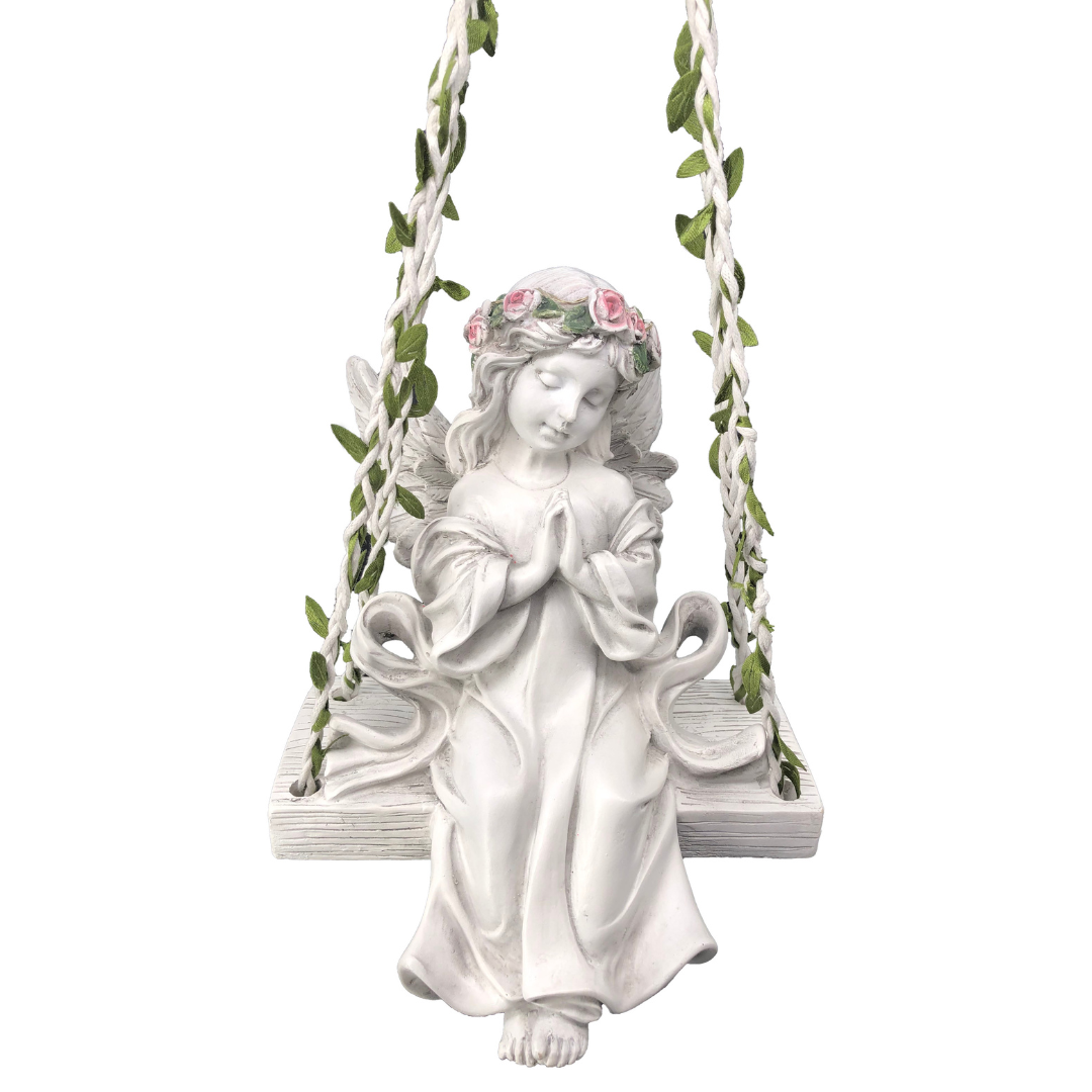 Gartenfigur betender Engel | Kantenhocker | LEDs | batteriebetrieben