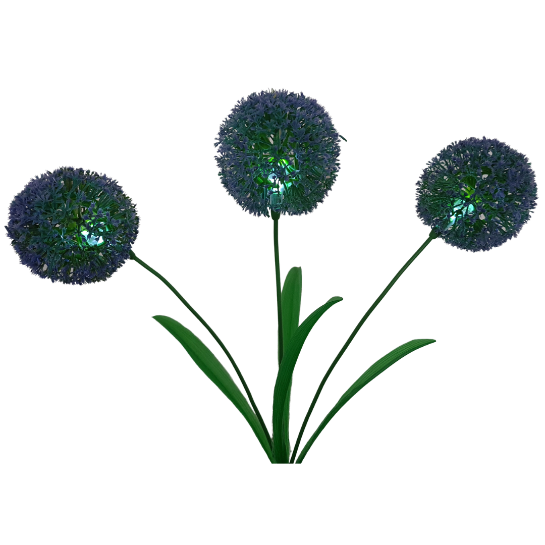 Gartenstecker Zierlauch | 2er Set | LED | Solarpanel | Lichtsensor | 73 cm H