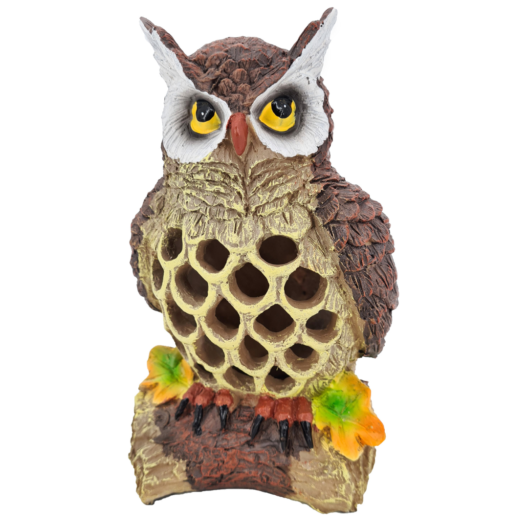 Gartenfigur Eule | LED | Solarpanel | Lichtsensor | 20 cm H
