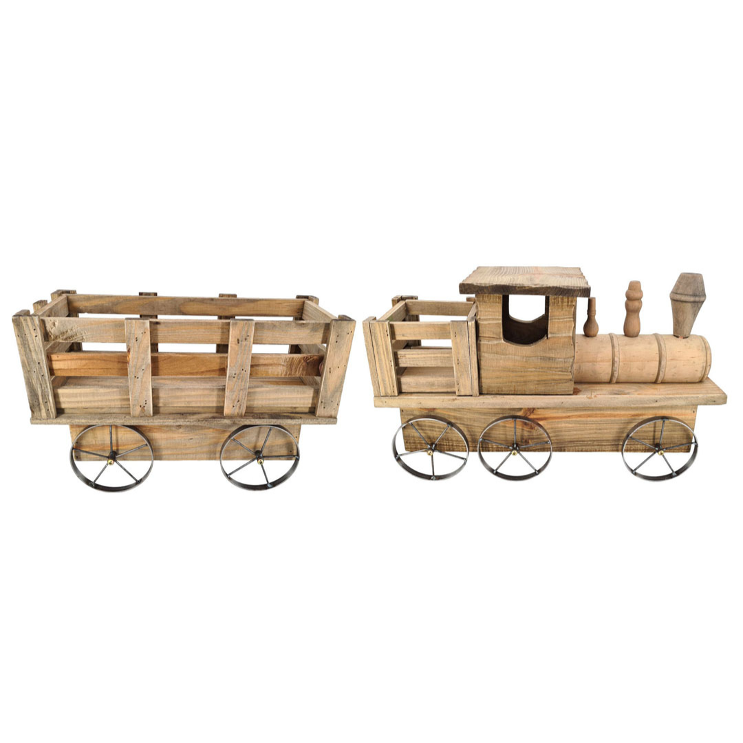 Pflanztänder Eisenbahn | Innen- & Außenbereich | Holz | 2tlg. | groß