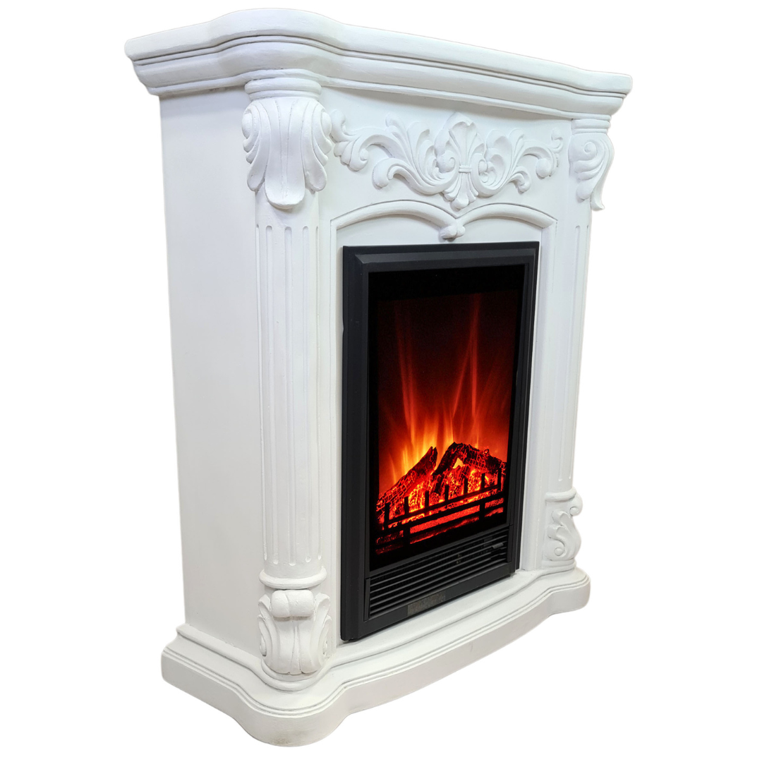 Dekorativer Elektrokamin im Barockstil mit Heizfunktion | Realistische Flammen für romantische Atmosphäre