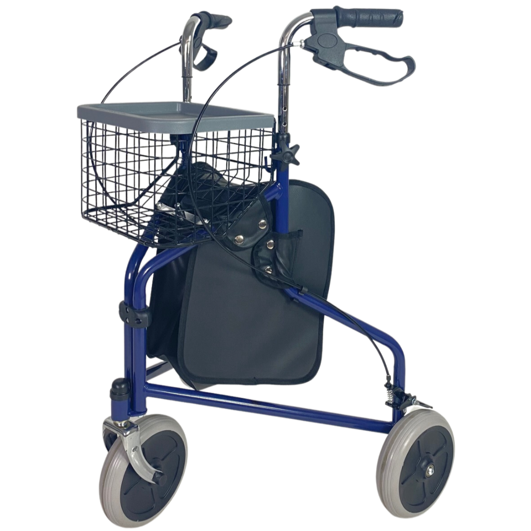 Rollator für Innenbereich | Metallkorb | Tasche | klappbar | verstellbare Höhe