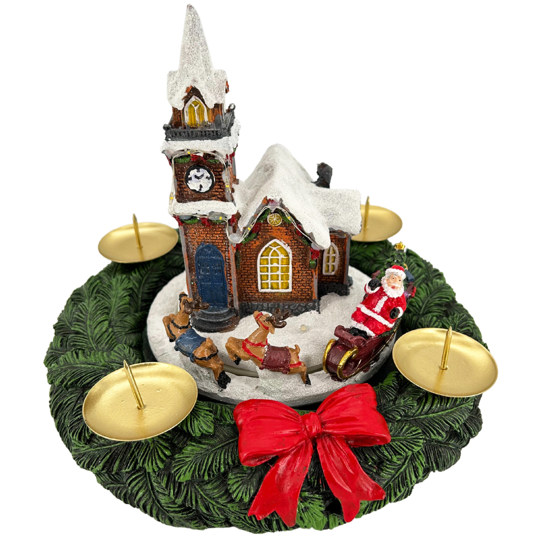 Adventskranz | Kerzenhalter | LEDs | Melodie | batteriebetrieben