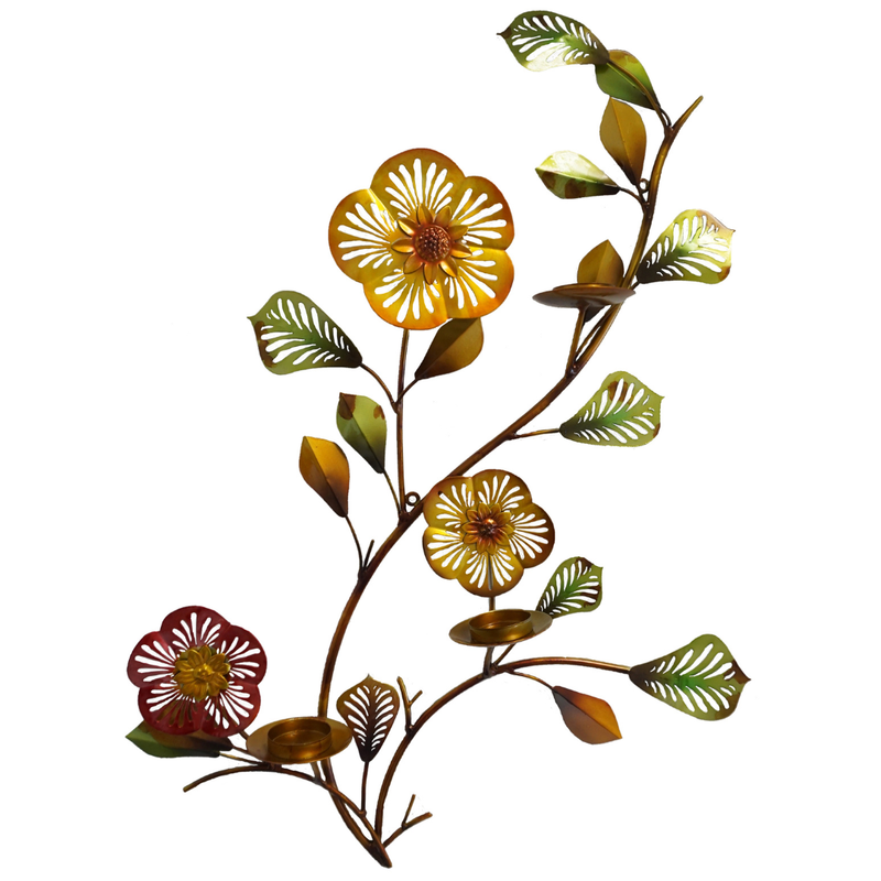 Wanddeko Blumen | Kerzenhalter | 74 cm H Wanddeko Blumen | Kerzenhalter | 74 cm H