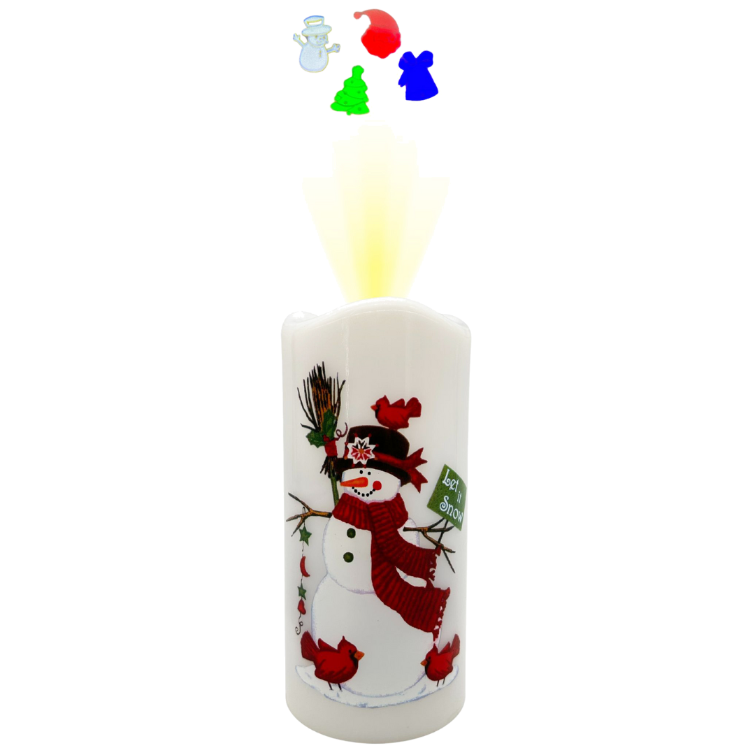 Kerze mit Projektion | Weihnachten | LEDs | batteriebetrieben