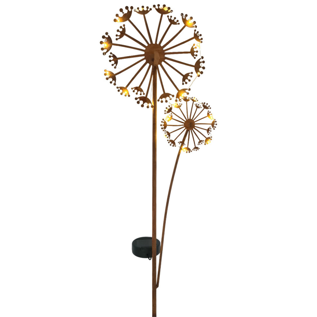 Gartenstecker Pusteblumen | LEDs | Solarpanel | Lichtsensor | 114 cm H