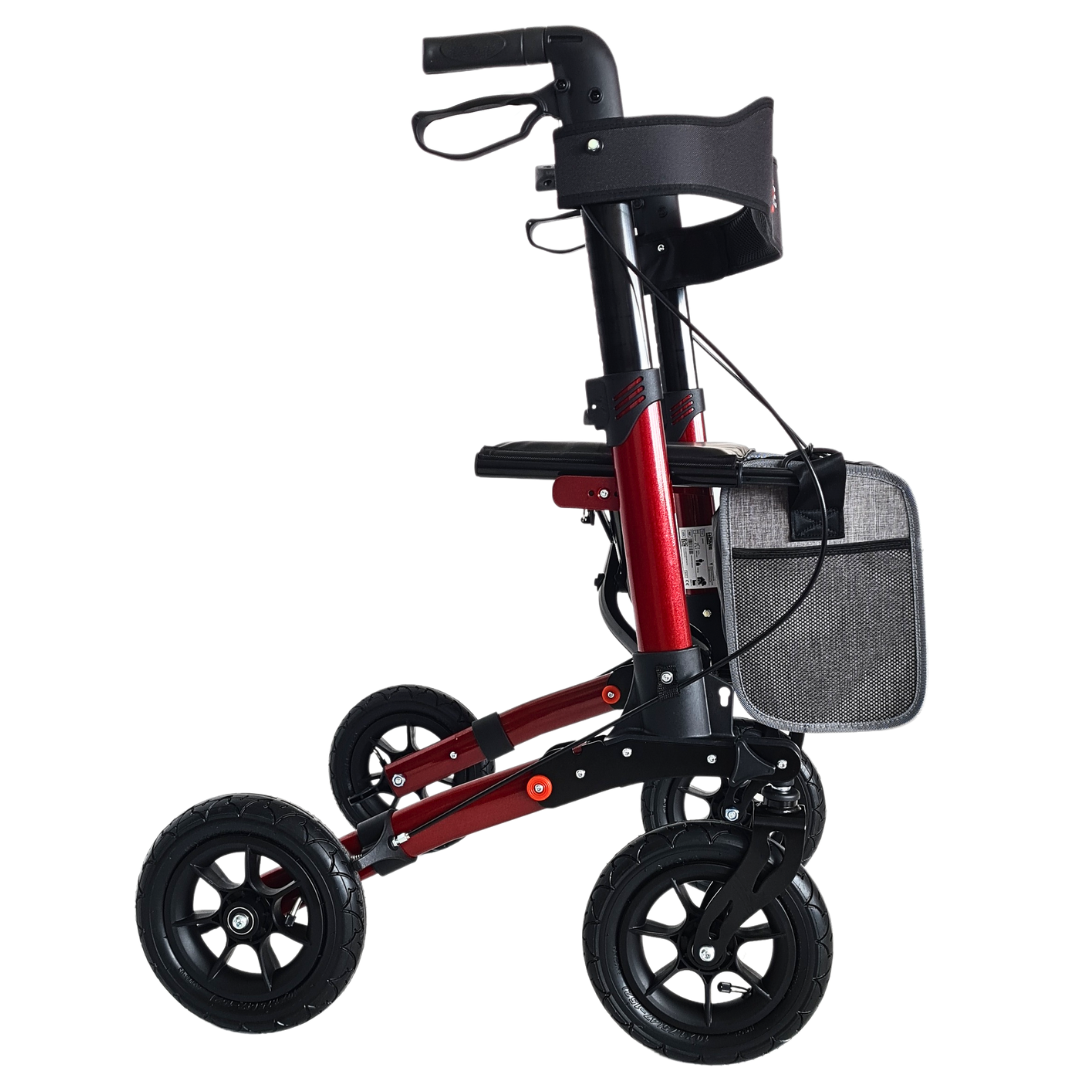 Outdoor Rollator mit Luftreifen & Tasche  | faltbar | verstellbare Höhe | Für mehr Mobilität im Alltag