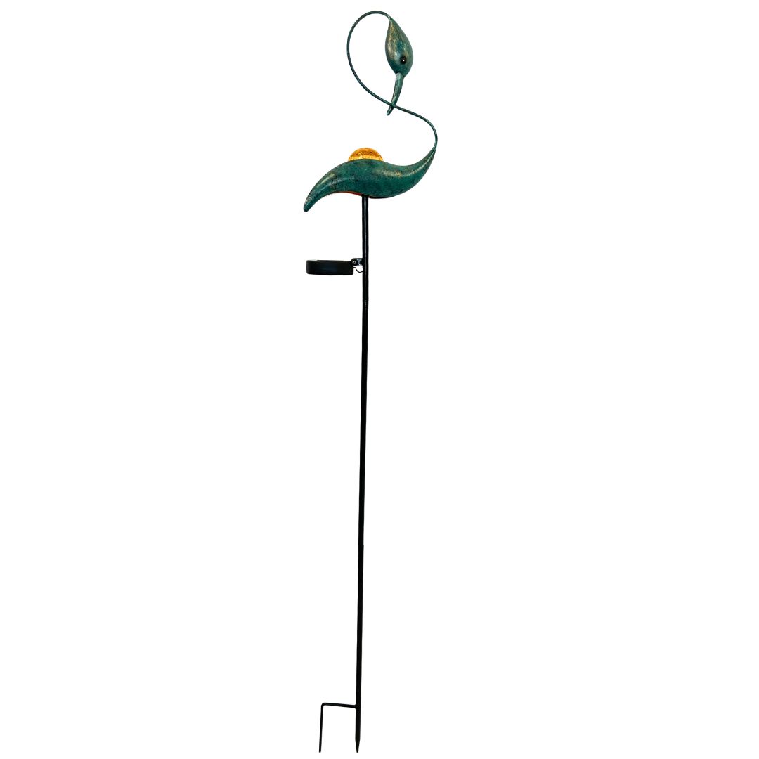 Gartenstecker Kranich | LED | Solarpanel | Lichtsensor | 127,5 cm H