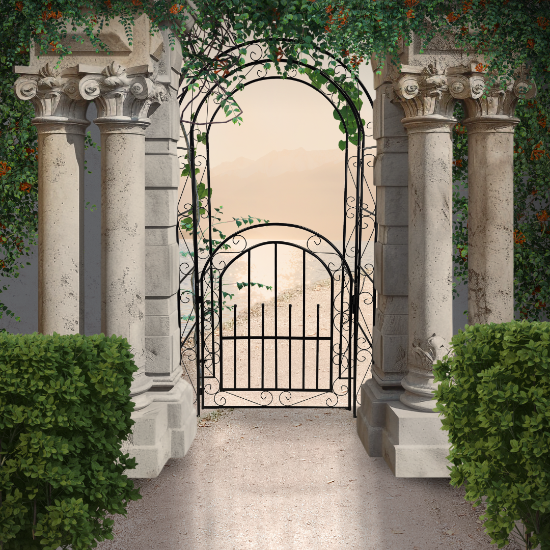 Gartentor & Rosenbogen | 2in1 | mit Erdspießen | 215 cm H