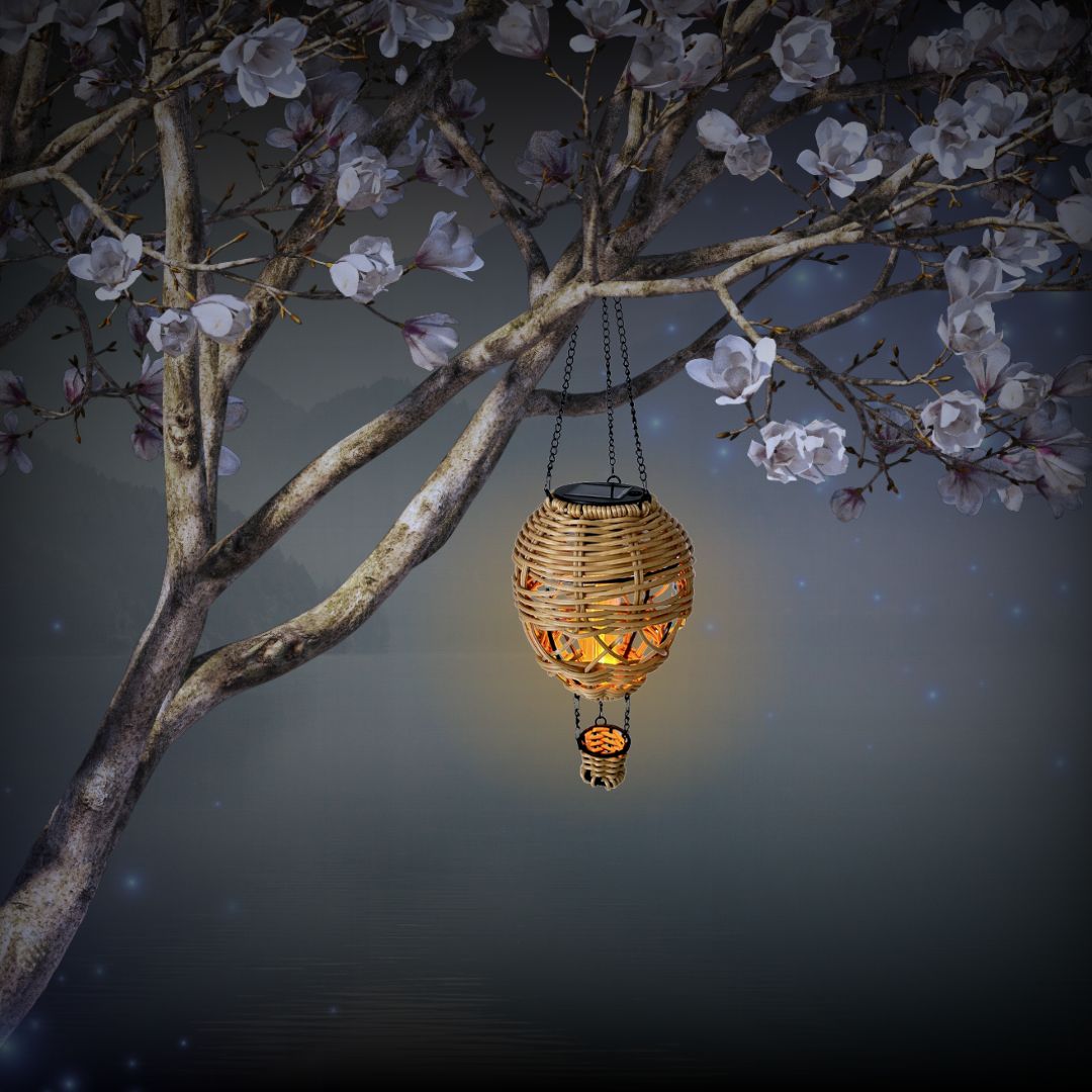 Solar Heißluftballon | LEDs | Solarpanel | Lichtsensor | Flammeneffekt