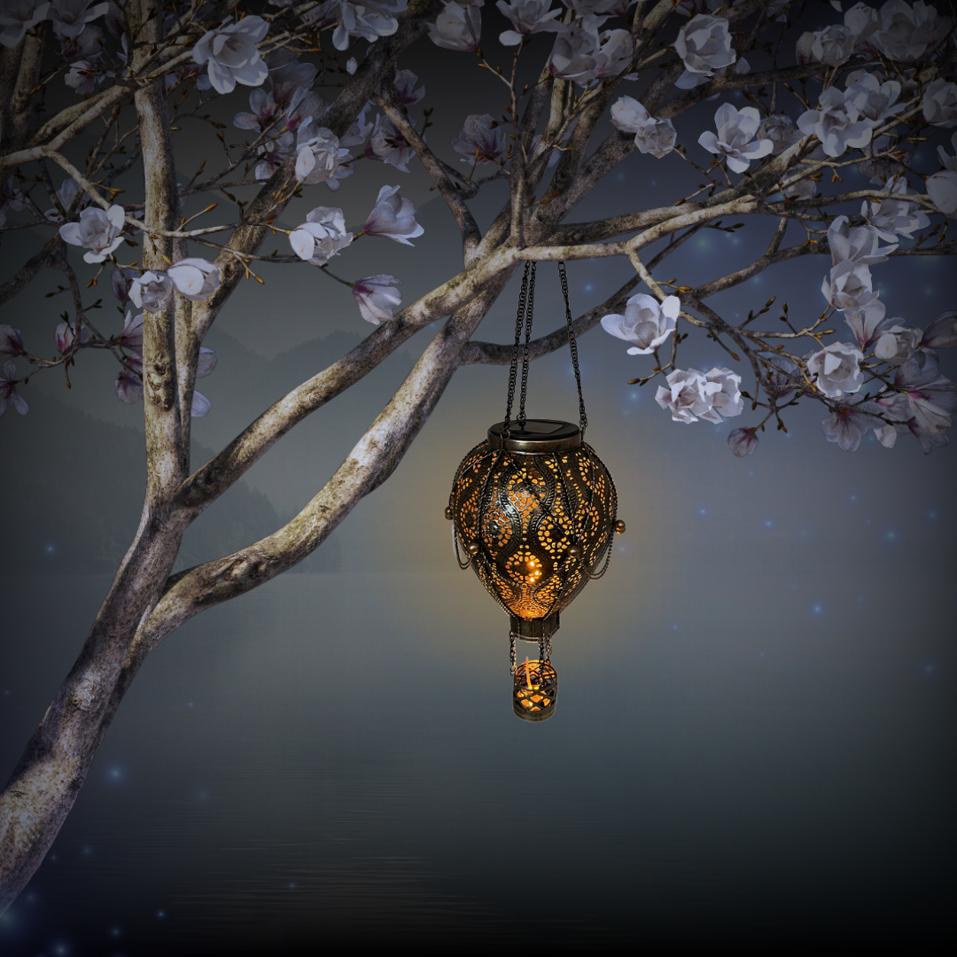 Solar Heißluftballon | LEDs | Solarpanel | Lichtsensor | Flammeneffekt