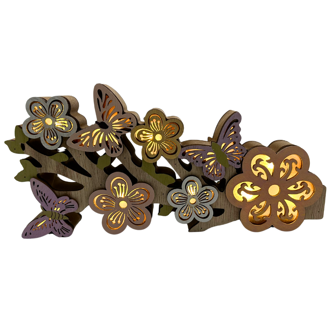 Dekofigur Blumen & Schmetterlinge | MDF | 25 cm B