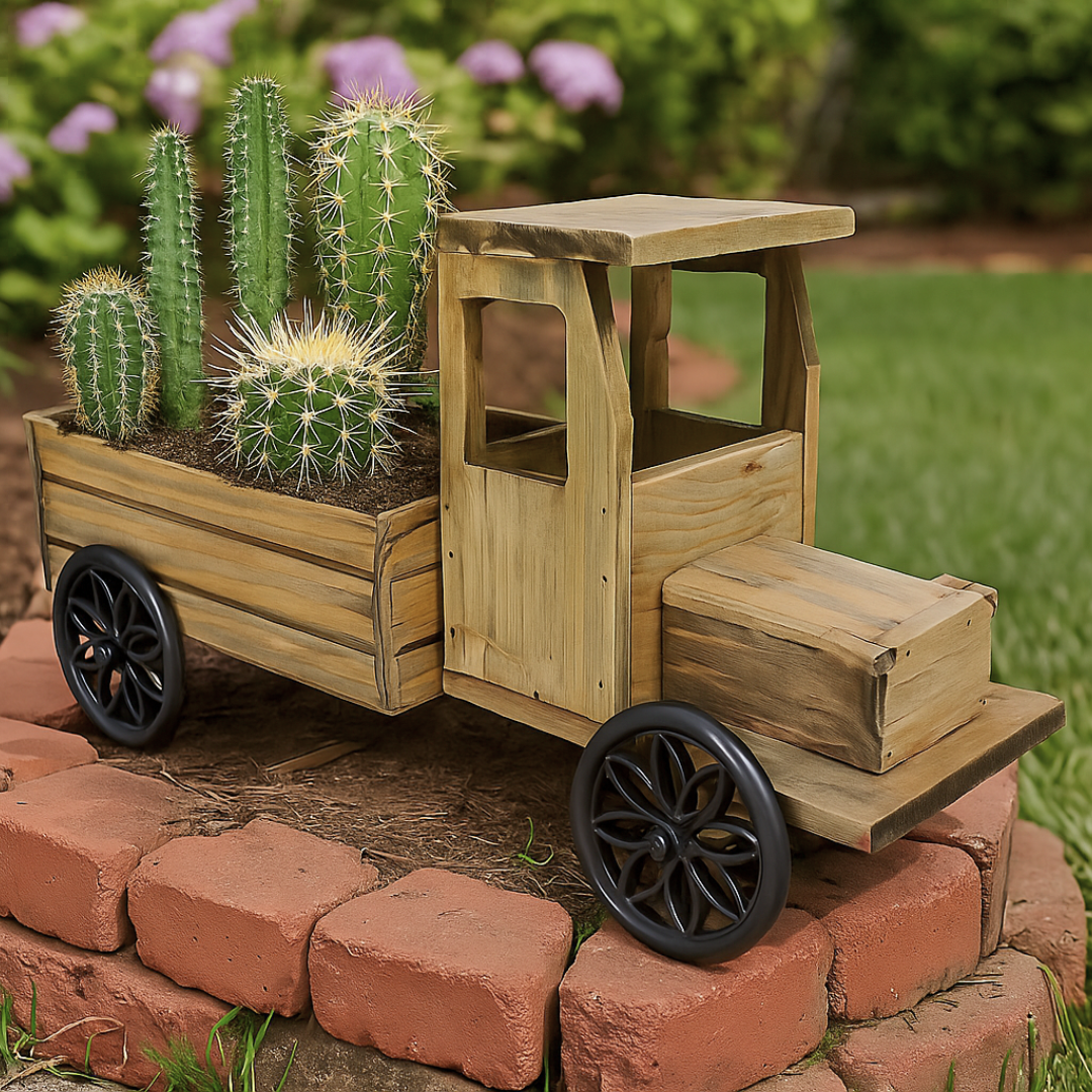 Gartenfigur LkW | Holz | für die Bepflanzung geeignet