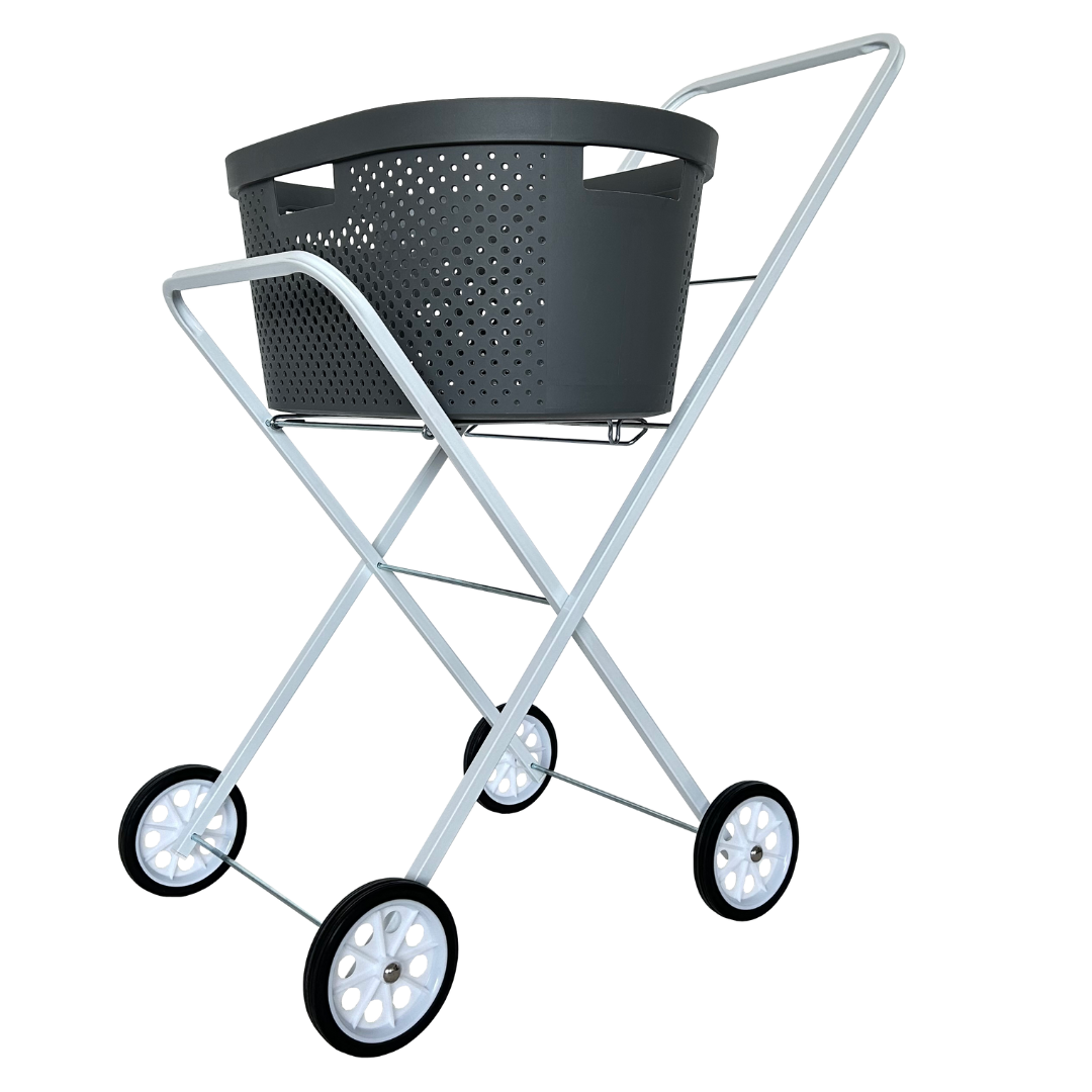 Wäschekorbwagen | Ablagefläche | Klappbar | 92 cm H