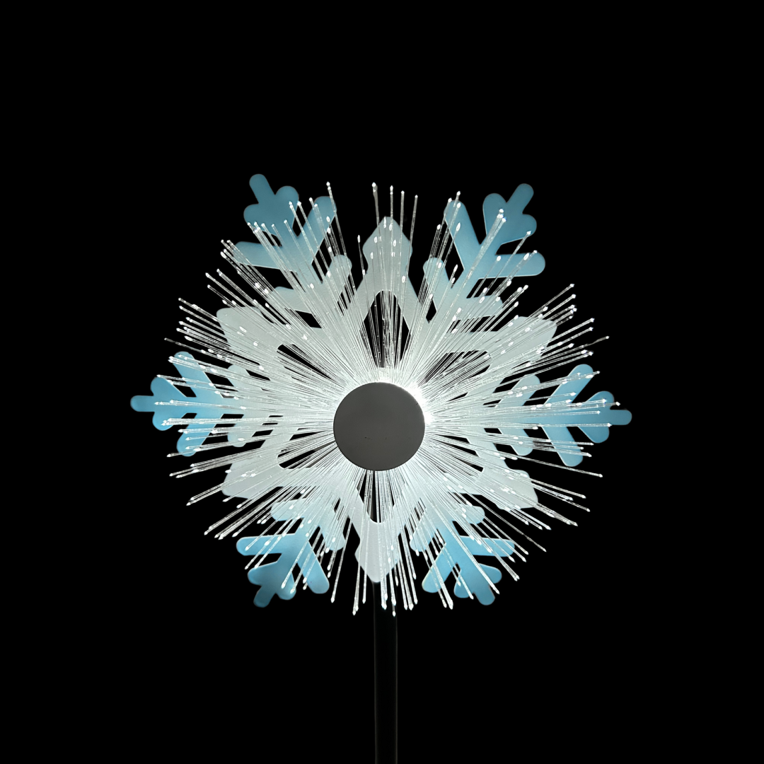 Gartenstecker Schneeflocke | 2er Set | Weihnachten | LED | 81 cm H