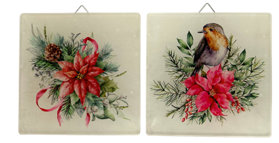 Wandbild Rotkehlchen | Weihnachten | Set 2tlg. | 10 cm H Wandbild Rotkehlchen | Weihnachten | Set 2tlg. | 10 cm H