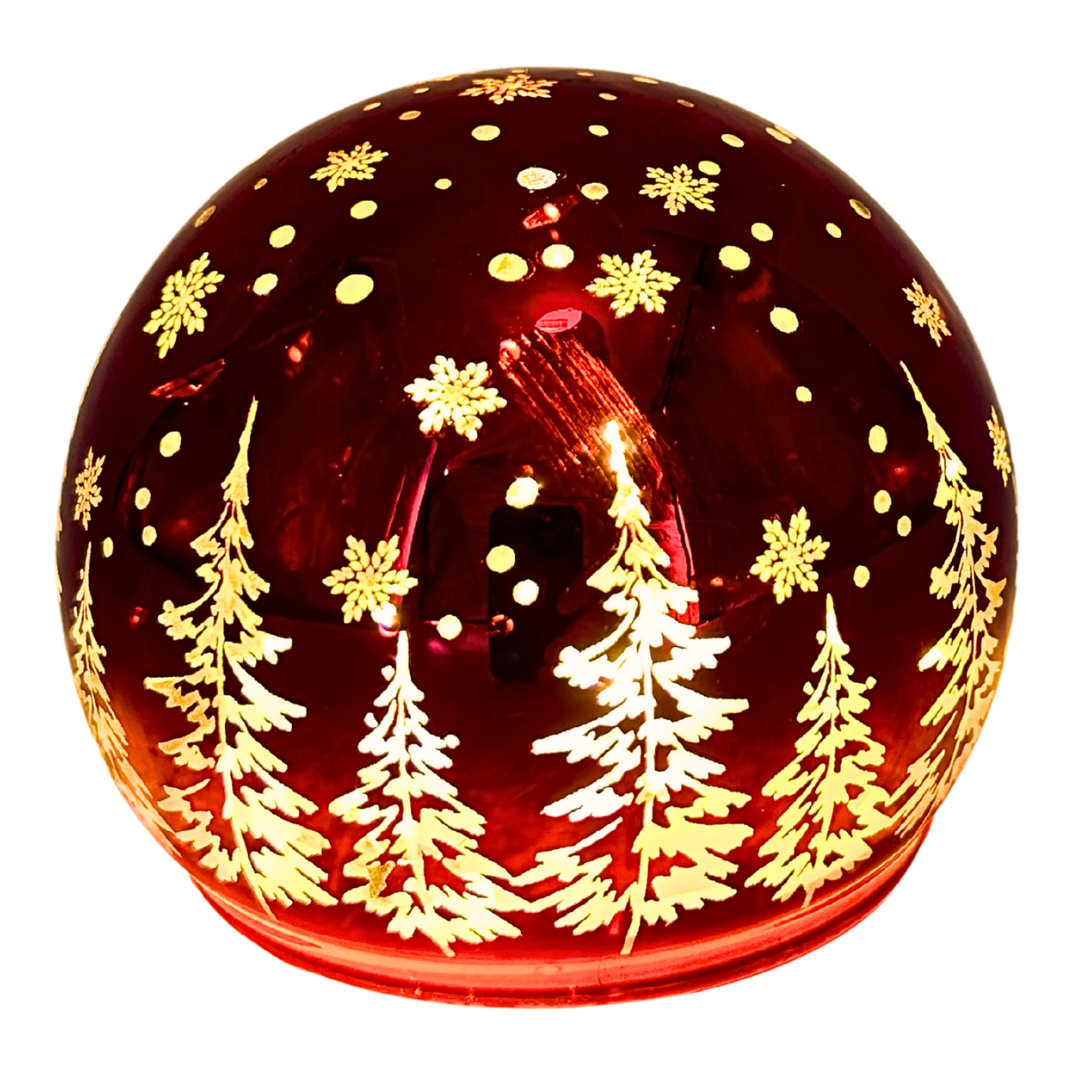 Glaskugel mit Beleuchtung | Weihnachten | LEDs | Batteriebetrieben
