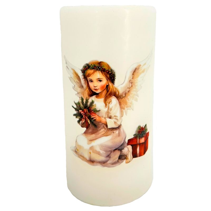 Kerze mit Motiv | Engel | Weihnachten | LED | Batteriebetrieben Kerze mit Motiv | Engel | Weihnachten | LED | Batteriebetrieben