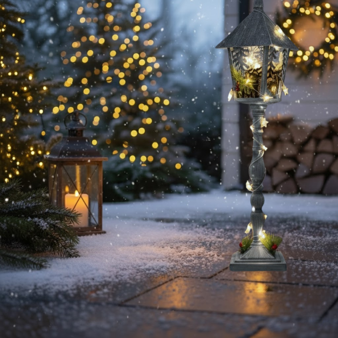 Laterne Weihnachten | LEDs | Batteriebetrieben | 76 cm H