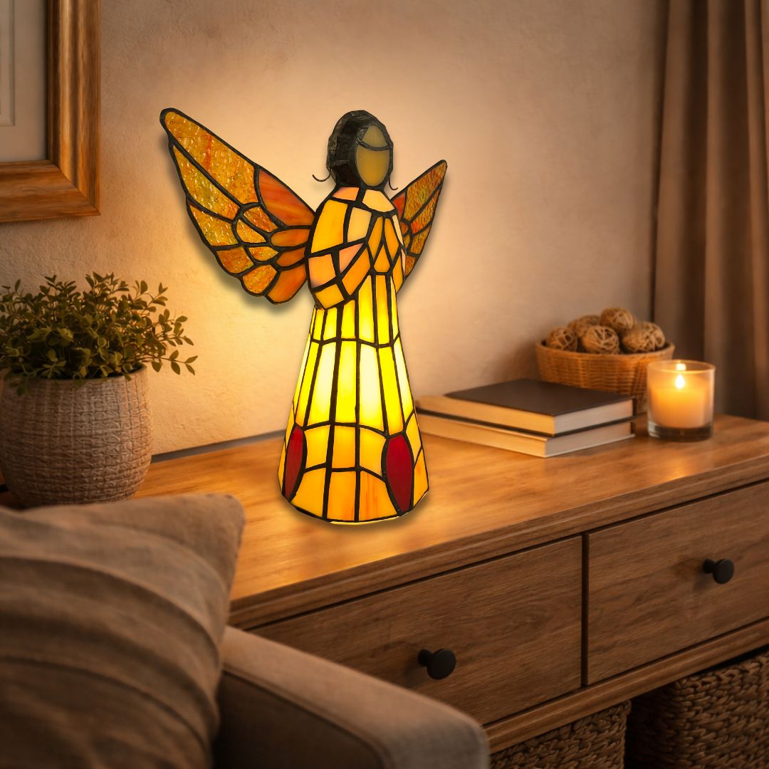 Tiffany Tischleuchte Engel