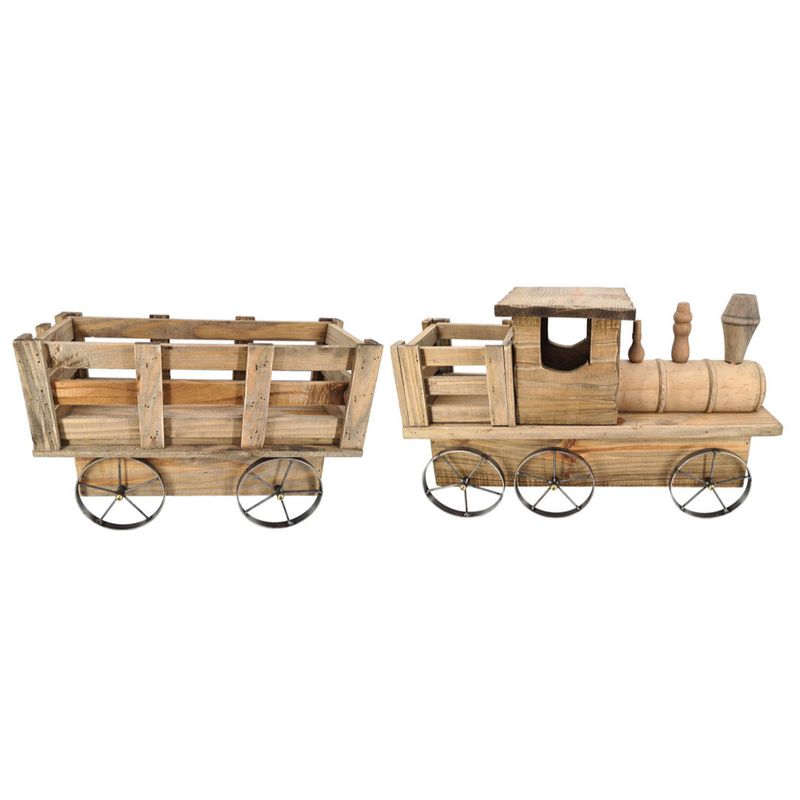 Pflanztänder Eisenbahn | Innen- & Außenbereich | Holz | 2tlg. | groß