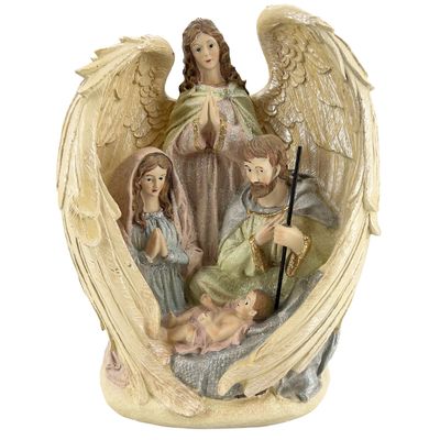 Dekofigur Krippenszene | Engel | Heilige Familie | H 31 cm Dekofigur Krippenszene | Engel | Heilige Familie | H 31 cm