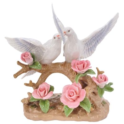 Dekofigur Taubenpärchen | Porzellan Dekofigur Taubenpärchen | Porzellan
