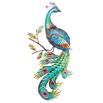 Wanddeko Pfau | Metall | 76 cm H Wanddeko Pfau | Metall | 76 cm H