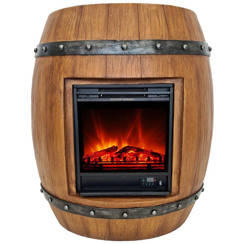 Außergewöhnlicher Elektrokamin im Fass-Design mit Heizfunktion | Rustikaler Charme und gemütliche Wärme Außergewöhnlicher Elektrokamin im Fass-Design mit Heizfunktion | Rustikaler Charme und gemütliche Wärme
