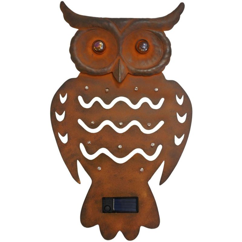 Wanddeko Eule | LEDs | Solarpanel | Lichtsensor | 43 cm H Wanddeko Eule | LEDs | Solarpanel | Lichtsensor | 43 cm H