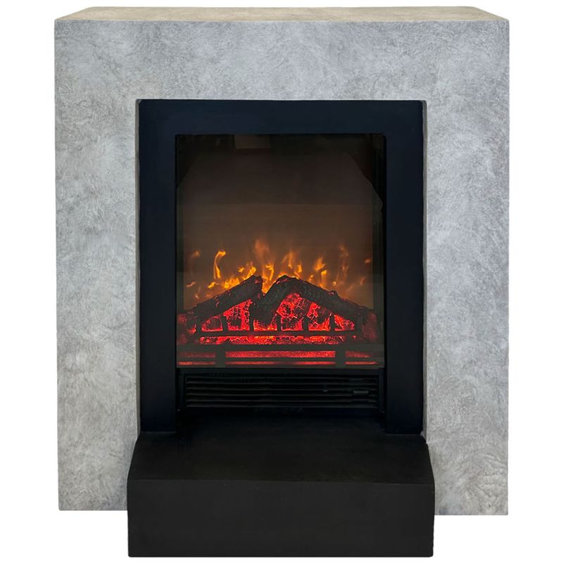 Moderner Elektrokamin in Betonoptik mit Heizfunktion | Minimalistisches Design trifft Wohlfühlatmosphäre Moderner Elektrokamin in Betonoptik mit Heizfunktion | Minimalistisches Design trifft Wohlfühlatmosphäre