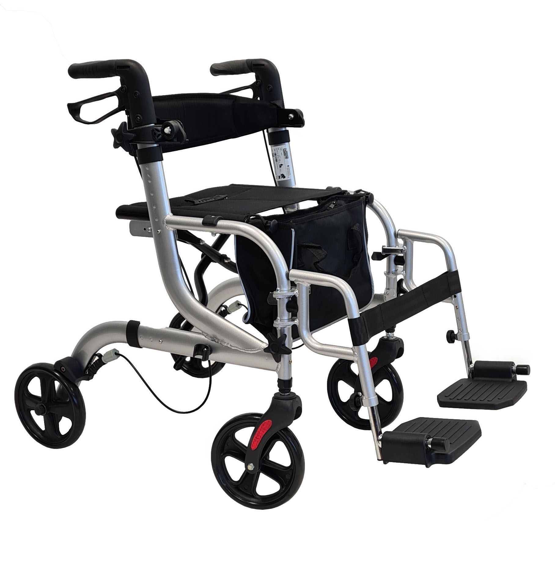 Rollator & Rollstuhl | 2in1 | klappbar | Tasche | verstellbare Höhe
