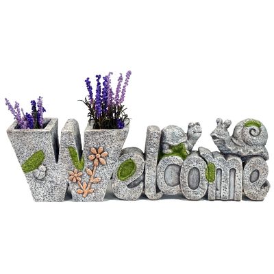 abc HOME – Pflanzentopf Welcome – Dekorativer Übertopf – Magnesiumoxid – Stein-Optik abc HOME – Pflanzentopf Welcome – Dekorativer Übertopf – Magnesiumoxid – Stein-Optik