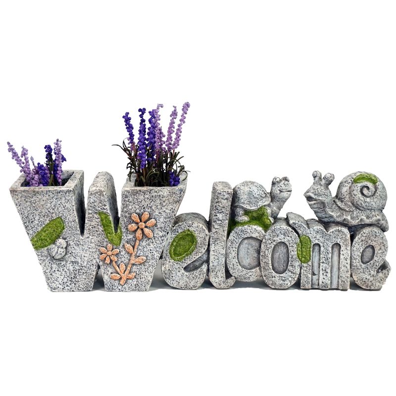 abc HOME – Pflanzentopf Welcome – Dekorativer Übertopf – Magnesiumoxid – Stein-Optik abc HOME – Pflanzentopf Welcome – Dekorativer Übertopf – Magnesiumoxid – Stein-Optik