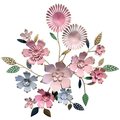 abc HOME – Wanddeko Blumen – Großes Metall-Wandbild – Rosa – 91x95 cm abc HOME – Wanddeko Blumen – Großes Metall-Wandbild – Rosa – 91x95 cm